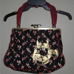 Vintage Loungefly Skulls & Flowers Shoulder Bag/Purse